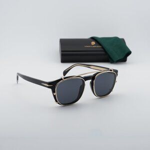 David Beckham DB 1117/CS 0807 IR Square Sunglasses - Black/Gold/Grey
